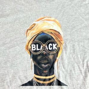 African Queen T-Shirt “BLACK” Gray Size Large